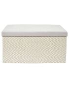 Coffre banc pliable tressé gris/marron - 76x38x38 cm