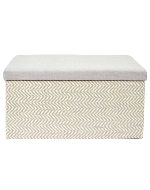 Coffre banc pliable tressé gris/marron - 76x38x38 cm