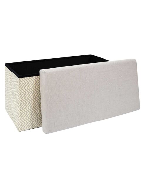 Coffre banc pliable tressé gris/marron - 76x38x38 cm