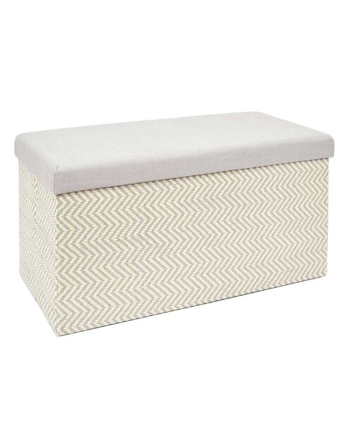 Coffre banc pliable tressé gris/marron - 76x38x38 cm