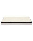 Coffre banc pliable tressé gris/marron - 76x38x38 cm
