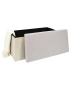Coffre banc pliable tressé gris/marron - 76x38x38 cm