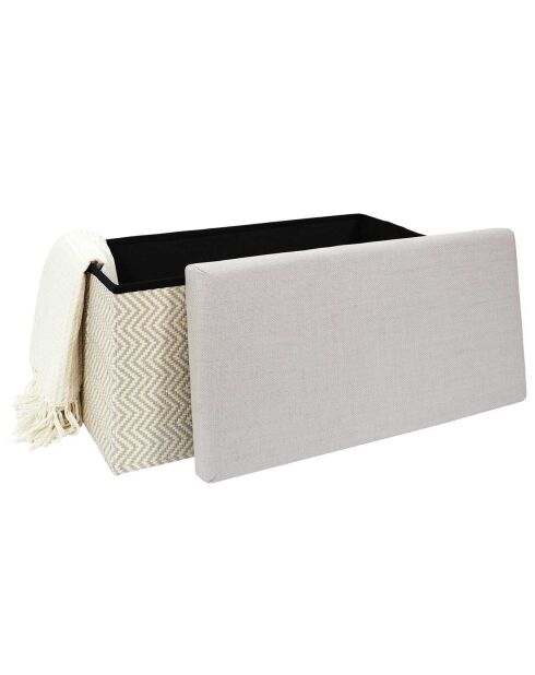 Coffre banc pliable tressé gris/marron - 76x38x38 cm