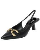 Slingbacks Alix noires - Talon 7 cm