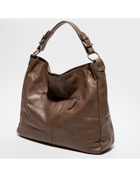 Sac en Cuir Patricia marron - 37x11x54 cm