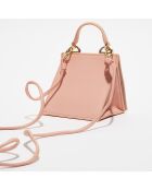 Micro Sac à main en Cuir & Velours de Cuir Ligne Future rose 11.0x9.5x7.5 cm
