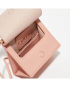 Micro Sac à main en Cuir & Velours de Cuir Ligne Future rose 11.0x9.5x7.5 cm