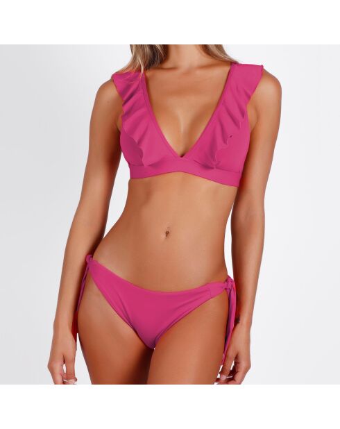 Roze driehoekig badpak, 2-delig