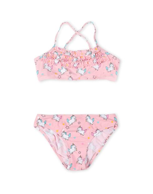 Maillot de bain 2 Pièces Licorne rose