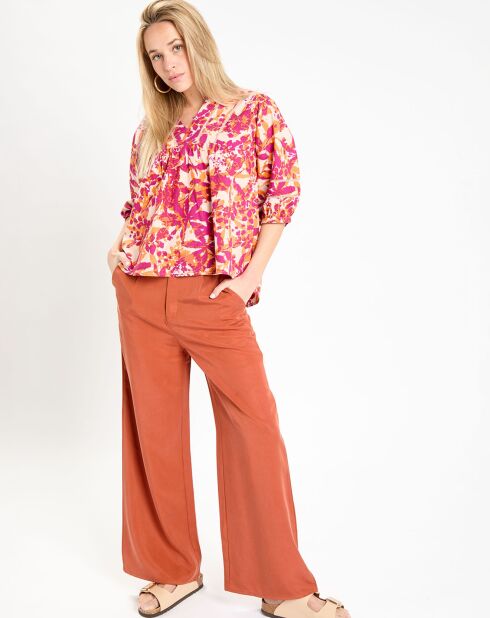 Pantalon large Lucia brique