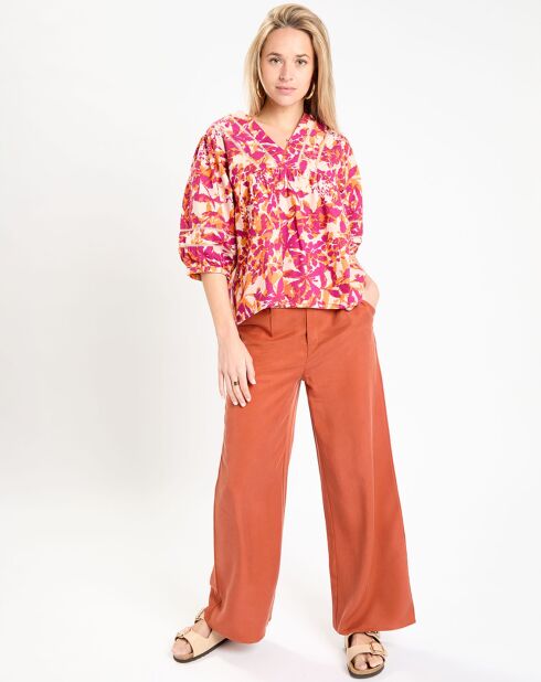 Pantalon large Lucia brique