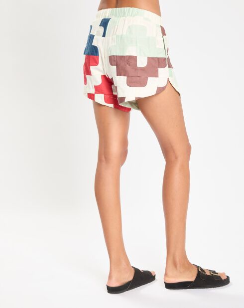 Mehrfarbige Patchwork-Cari-Shorts