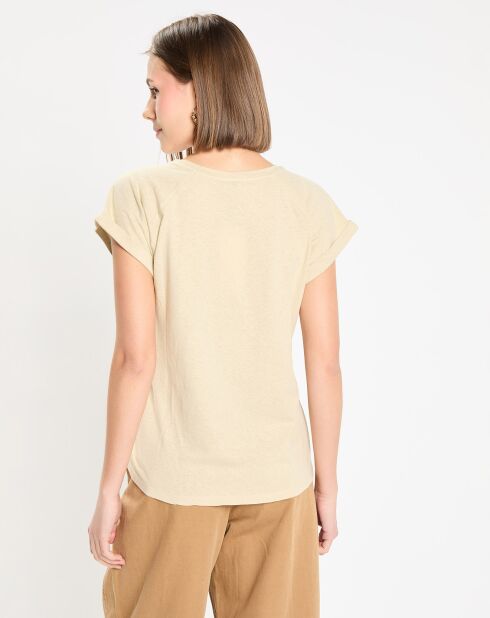 T-Shirt en Coton & Lin Valentina beige