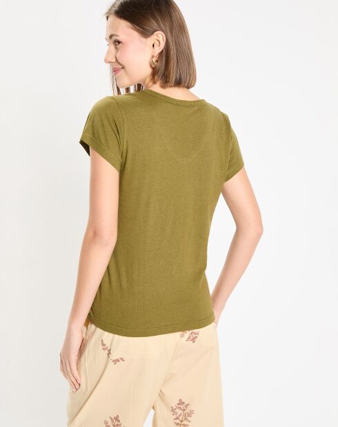 T-Shirt en Coton & LinDominique vert