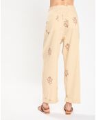 Beige broek met print van Titouan