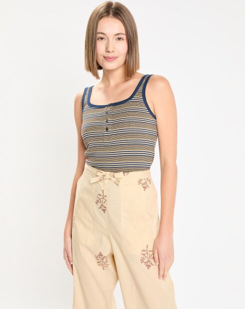 Débardeur Taurus bleu/beige
