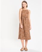 Robe 100% Lin Théorie imprimée marron