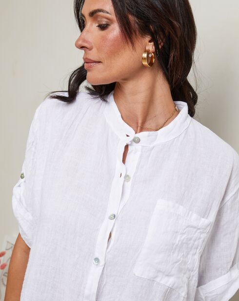 Chemise 100% Lin Vicky blanche