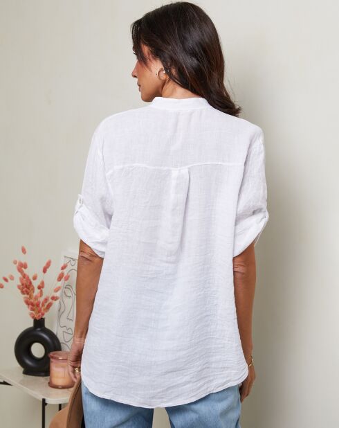 Vicky wit overhemd van 100% linnen