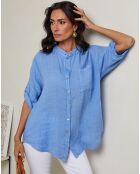 Chemise 100% Lin Vicky indigo