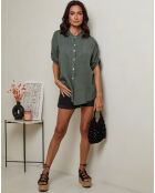 Chemise 100% Lin Vicky kaki