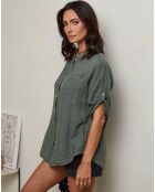 Chemise 100% Lin Vicky kaki