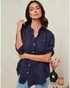 Chemise 100% Lin Vicky marine