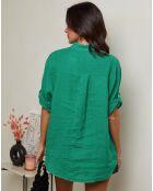 Chemise 100% Lin Vicky verte