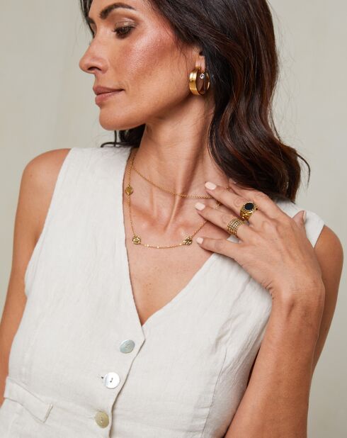 Beigefarbene Weste Lorie aus 100% Leinen