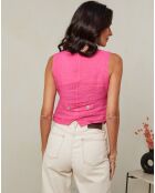 Gilet 100% Lin Lorie fushia