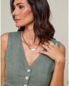 Gilet 100% Lin Lorie kaki