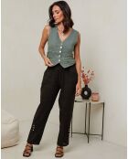 Gilet 100% Lin Lorie kaki