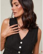 Gilet 100% Lin Lorie noir