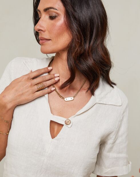 Top beige Mimie 100% lino