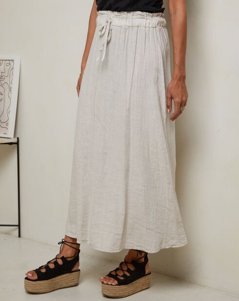 Jupe 100% Lin Nubia beige