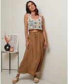 Jupe 100% Lin Nubia camel