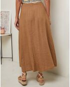 Jupe 100% Lin Nubia camel