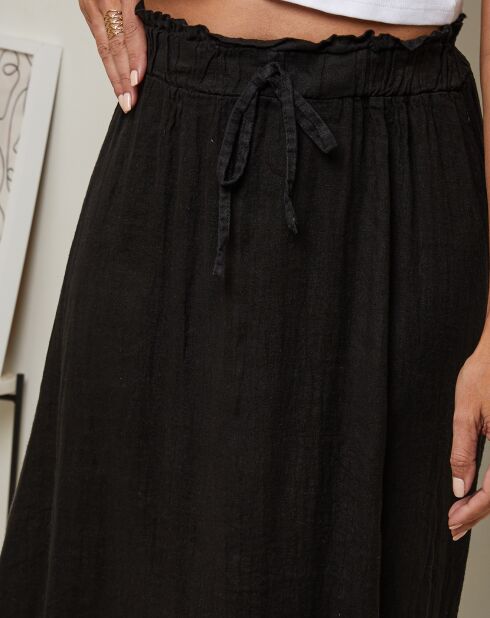 Nubia zwarte rok van 100% linnen