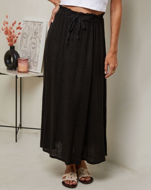 Nubia zwarte rok van 100% linnen