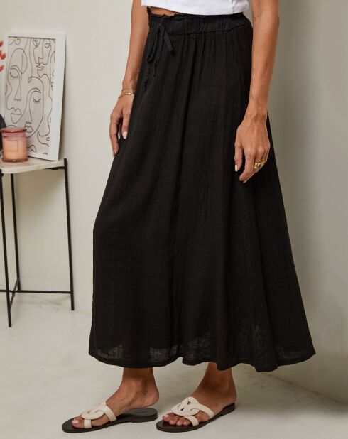 Nubia zwarte rok van 100% linnen