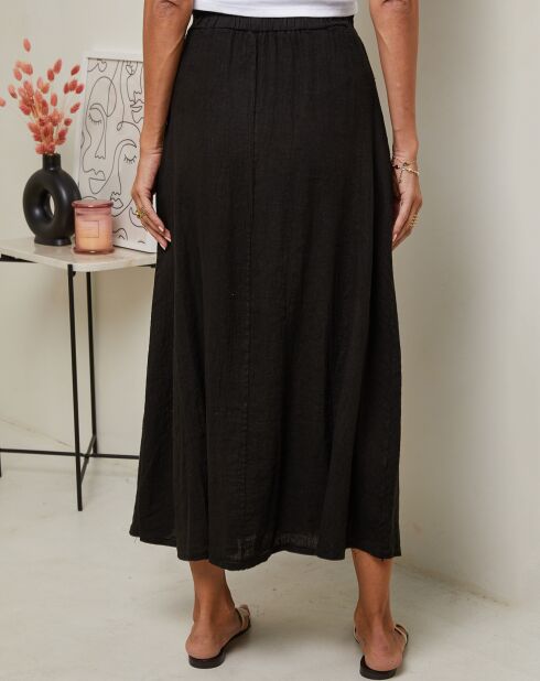 Nubia zwarte rok van 100% linnen