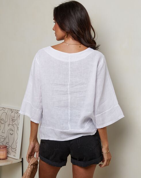 Top blanco Siliana 100% lino