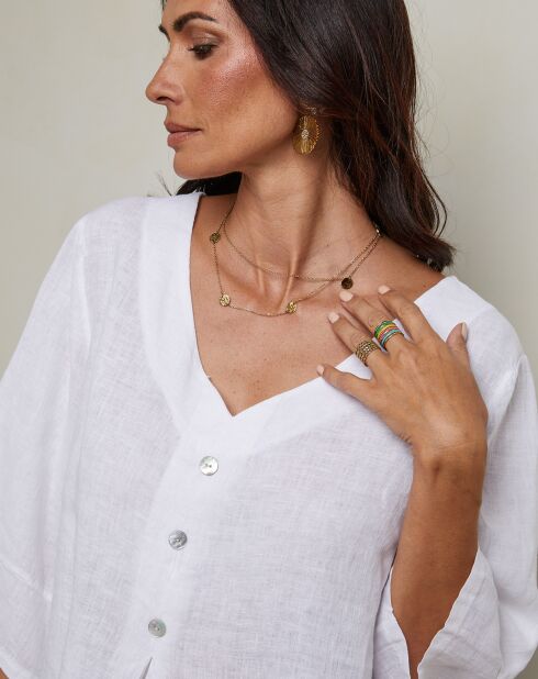 Top blanco Siliana 100% lino