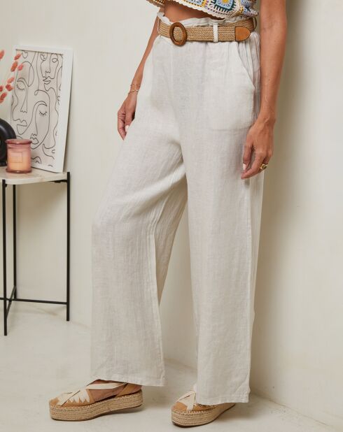 Pantalon 100% Lin Laureannie beige