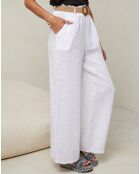 Pantalon 100% Lin Laureannie blanc