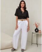 Pantalon 100% Lin Laureannie blanc