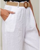 Pantalon 100% Lin Laureannie blanc