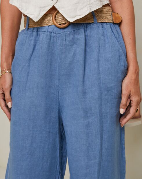 Laureannie indigobroek van 100% linnen