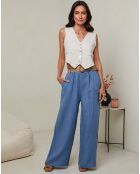 Laureannie indigobroek van 100% linnen