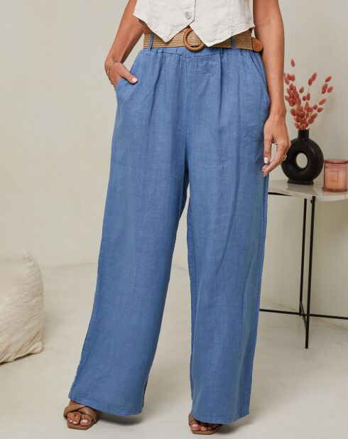 Laureannie indigobroek van 100% linnen